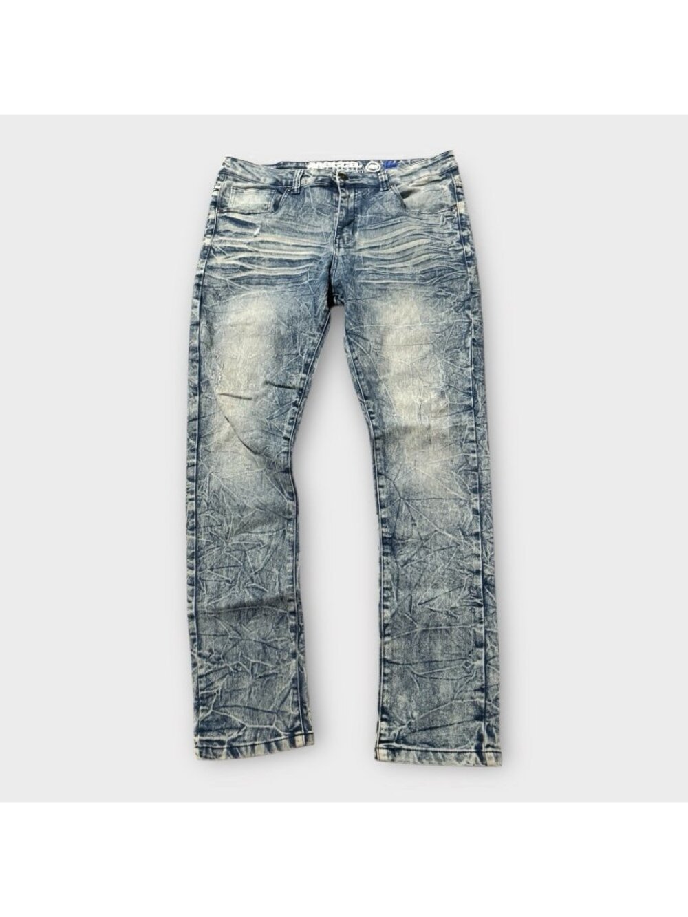 Mecca Men’s 36 Skater Stretch VTG Y2K Acid Hiphop Denim Jeans Skinny Grunge